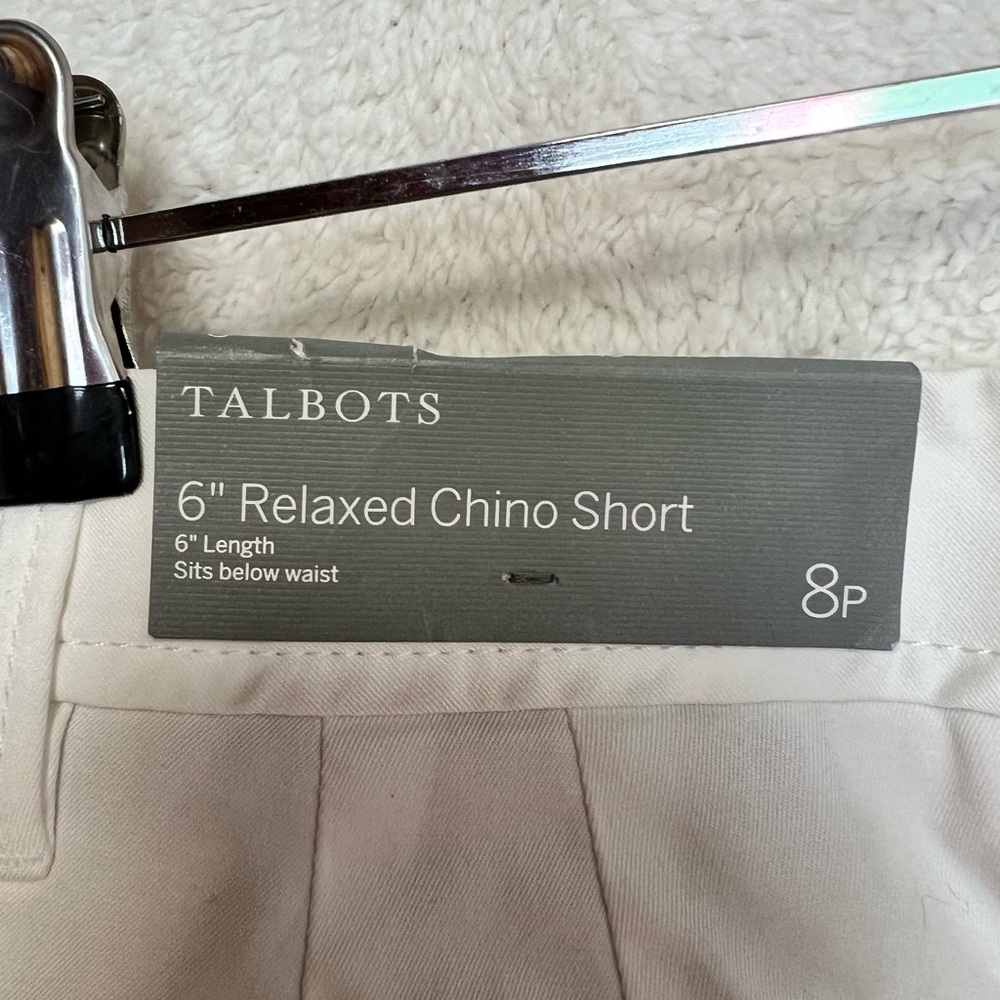 Talbots White Bermuda Shorts Tailored Cotton Blend - Picture 5 of 7